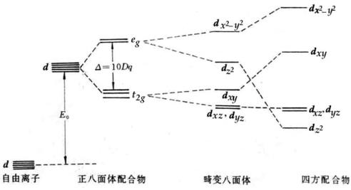 当前位置 ->§ 6 多原子分子二 -> 例如 d轨道在 o h(八面体场)作用下